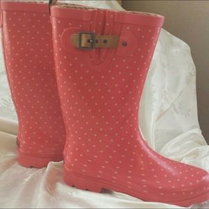 Chooka Pink &a White polka dots